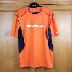 Mens Nike Dri-Fit Orange Denver Broncos Football Performance T-Shirt - XL